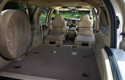 Ford Excursion seats folded down