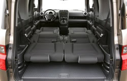 Pictures of honda element with seats down as bed